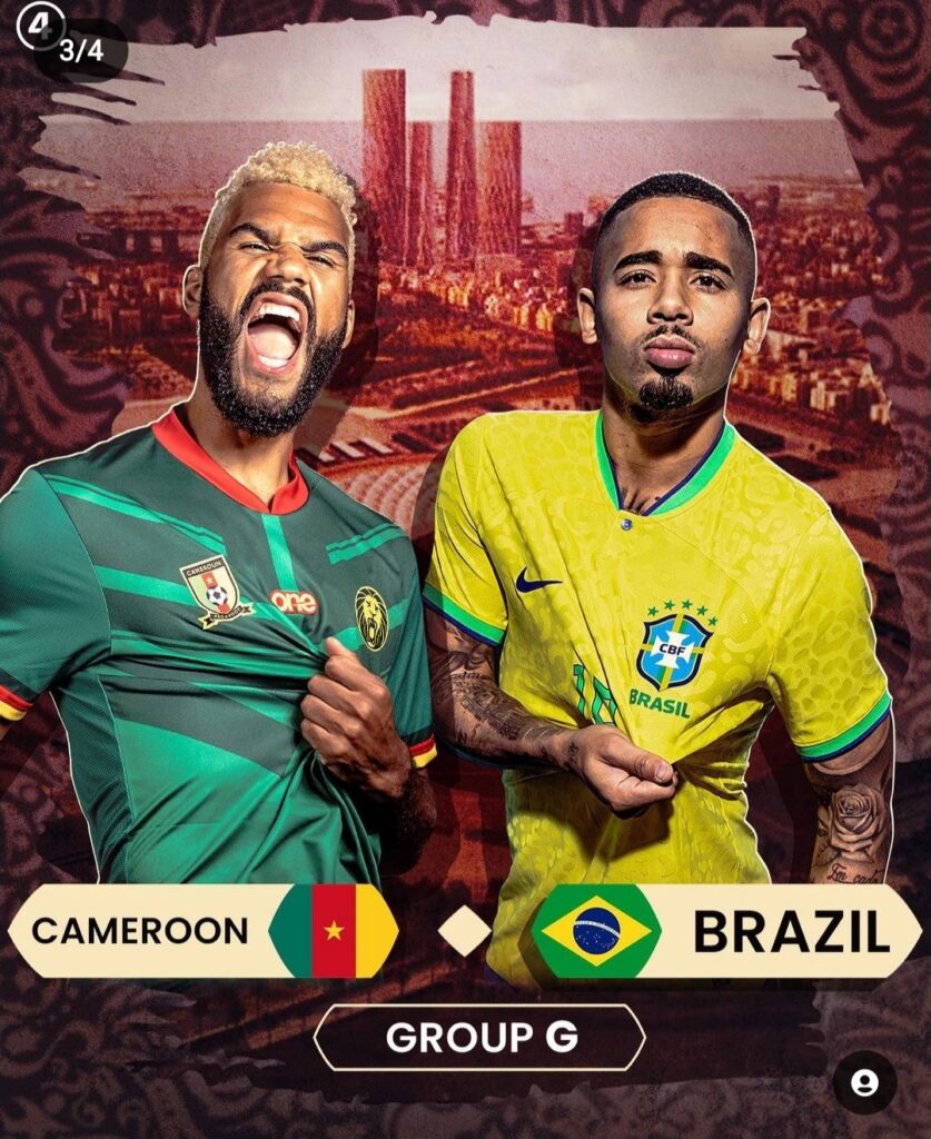 بث مباشر مباراة البرازيل والكاميرون.. كأس العالم قطر 2022