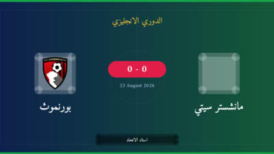 مشاهدة مانشستر سيتي ضد بورنموث بث مباشر | الدوري الانجليزي
