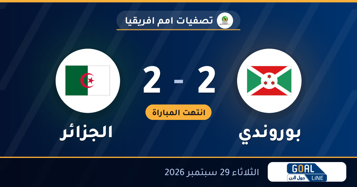 نتيجة مباراة بوروندي والجزائر 2-2 | تصفيات امم افريقيا