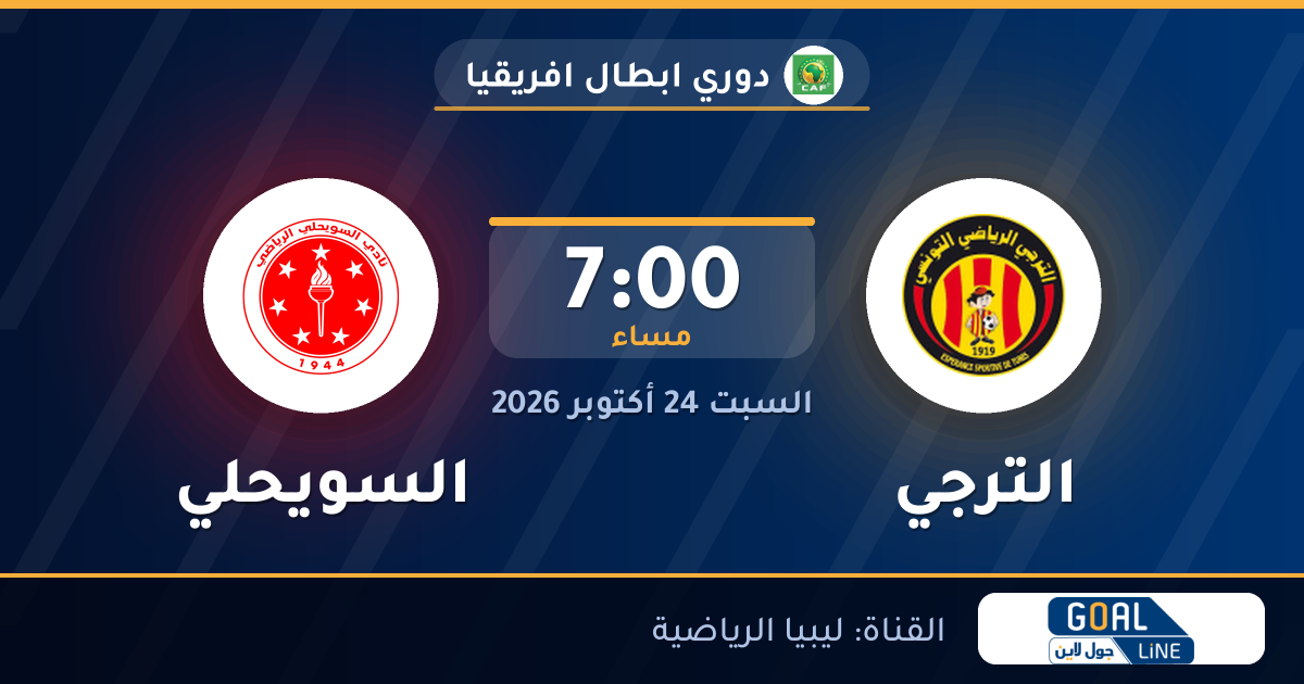 موعد مباراة الترجي والسويحلي والقناة الناقلة | دوري ابطال افريقيا