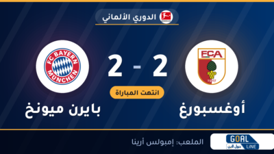 نتيجة مباراة أوغسبورغ وبايرن ميونخ 2-2 | الدوري الألماني