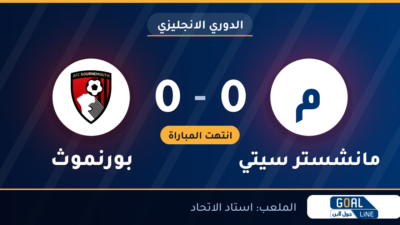 نتيجة مباراة مانشستر سيتي وبورنموث 0-0 | الدوري الانجليزي