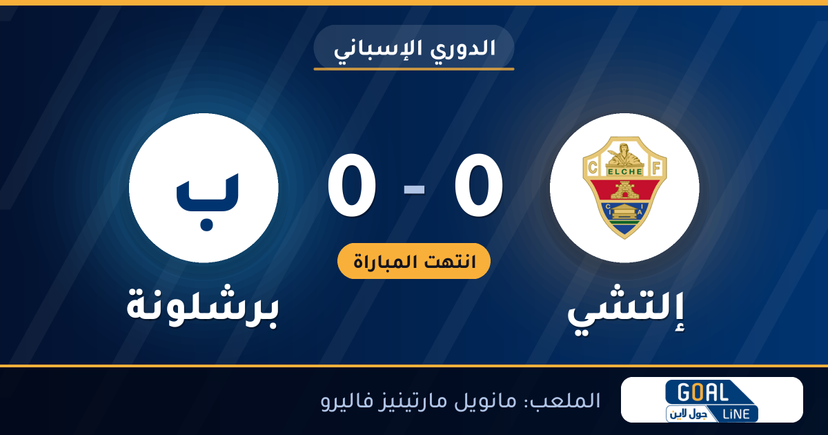 نتيجة مباراة إلتشي وبرشلونة 0-0 | الدوري الإسباني