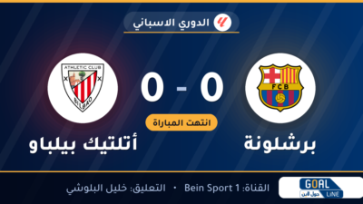 نتيجة مباراة برشلونة وأتلتيك بيلباو 0-0 | الدوري الاسباني