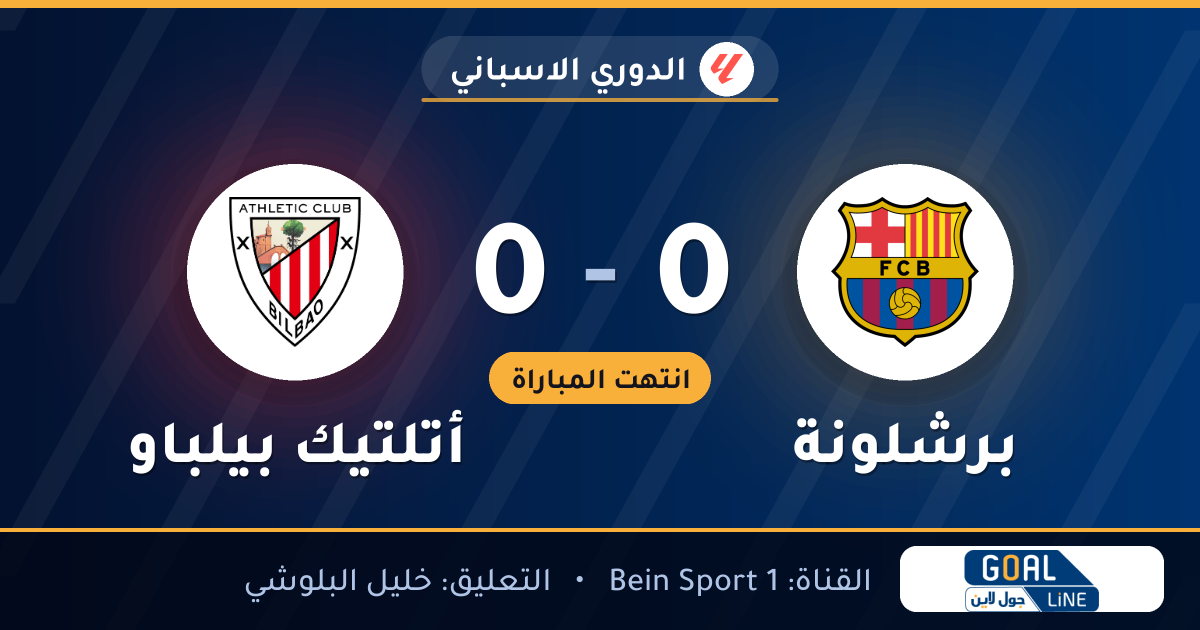 نتيجة مباراة برشلونة وأتلتيك بيلباو 0-0 | الدوري الاسباني