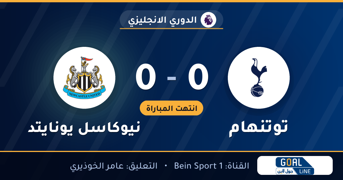 نتيجة مباراة توتنهام ونيوكاسل يونايتد 0-0 | الدوري الانجليزي