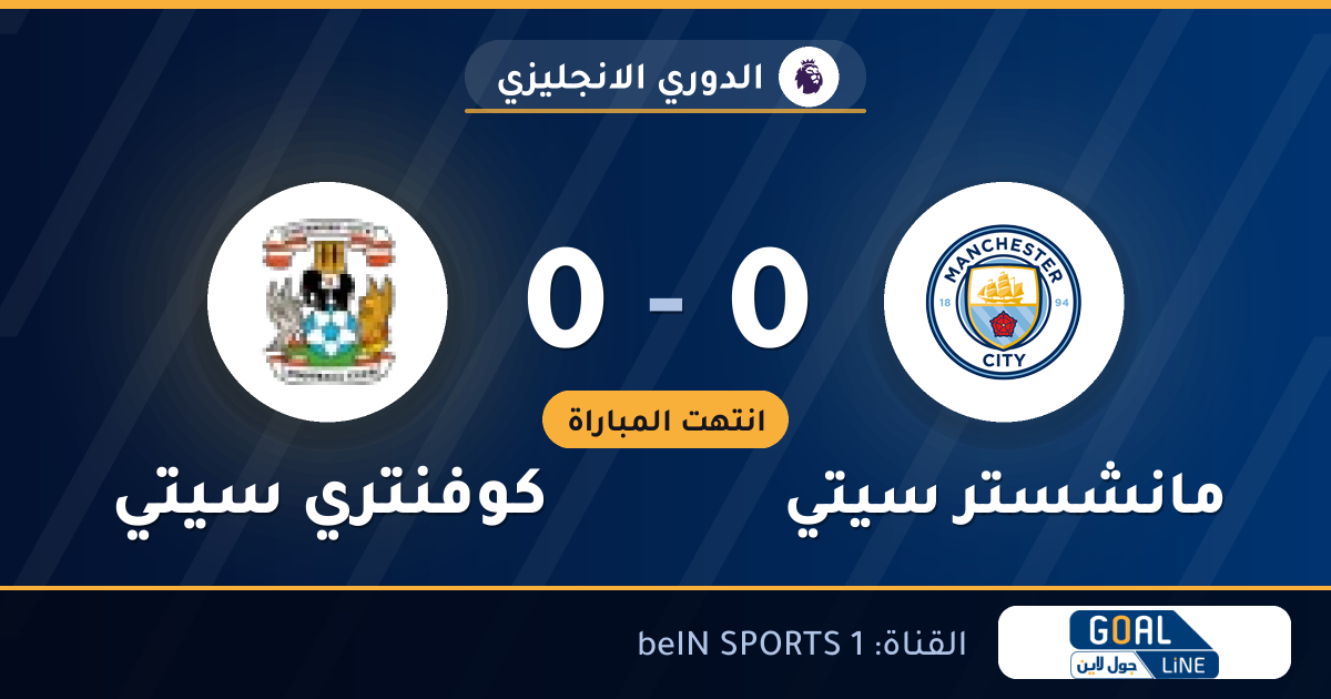 نتيجة مباراة مانشستر سيتي وكوفنتري سيتي 0-0 | الدوري الانجليزي