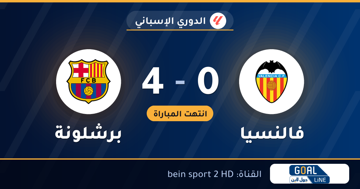نتيجة مباراة فالنسيا وبرشلونة 0-4 | الدوري الإسباني