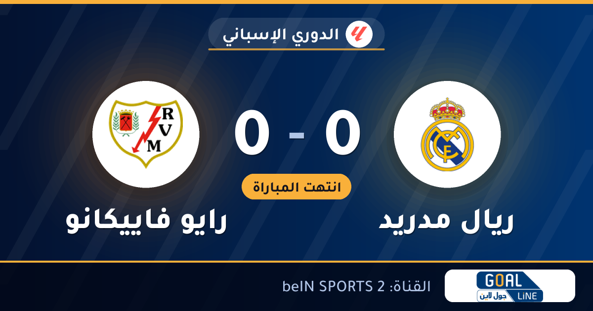 نتيجة مباراة ريال مدريد ورايو فاييكانو 0-0 | الدوري الإسباني