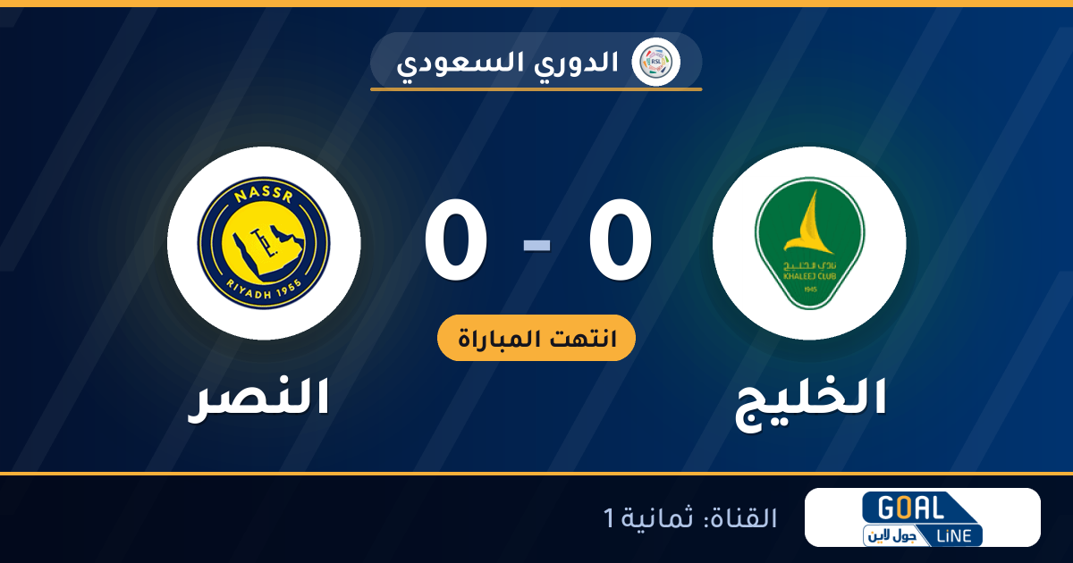 نتيجة مباراة الخليج والنصر 0-0 | الدوري السعودي