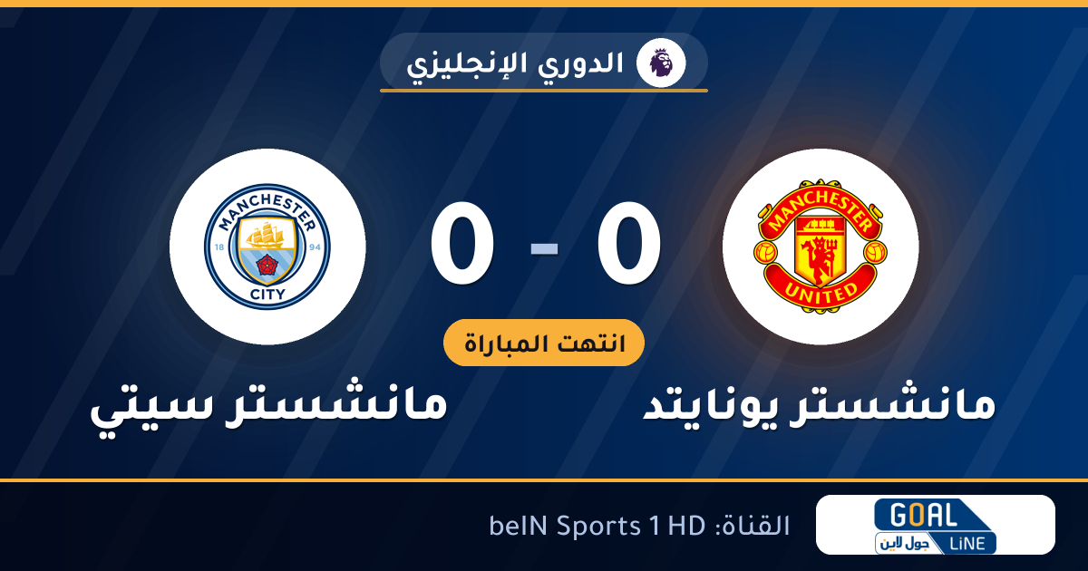 نتيجة مباراة مانشستر يونايتد ومانشستر سيتي 0-0 | الدوري الإنجليزي