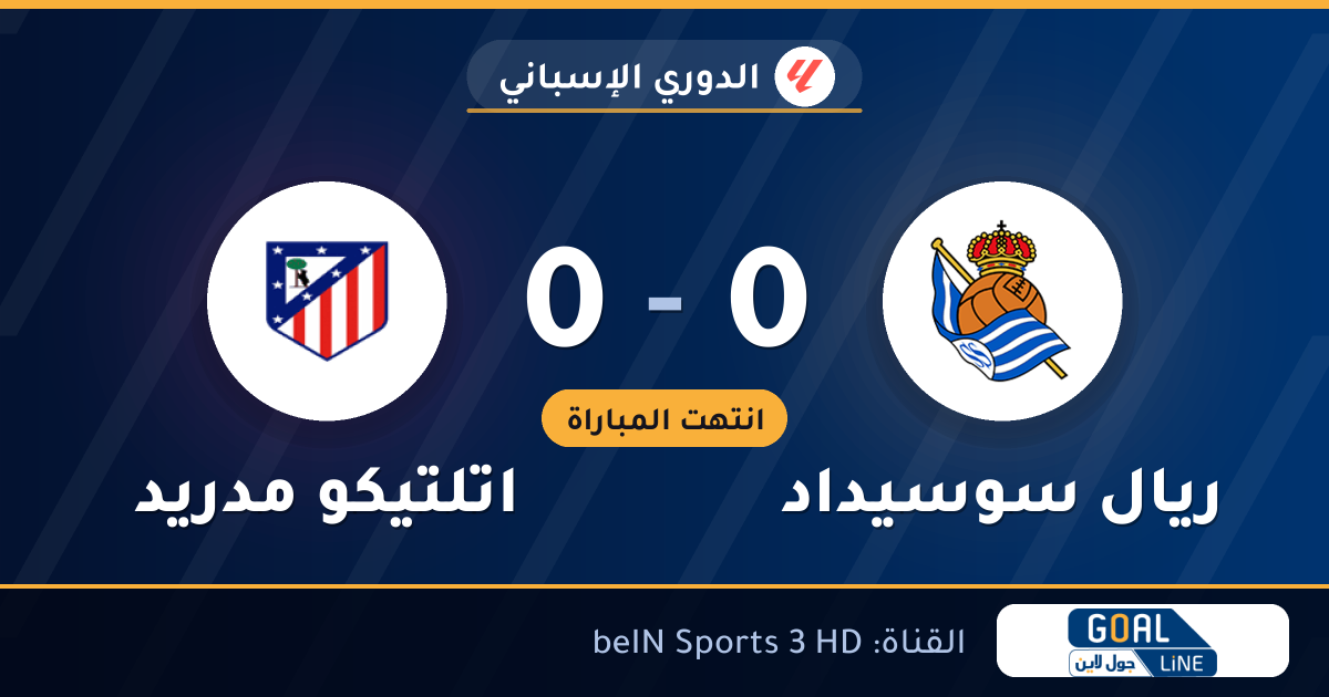 نتيجة مباراة ريال سوسيداد واتلتيكو مدريد 0-0 | الدوري الإسباني