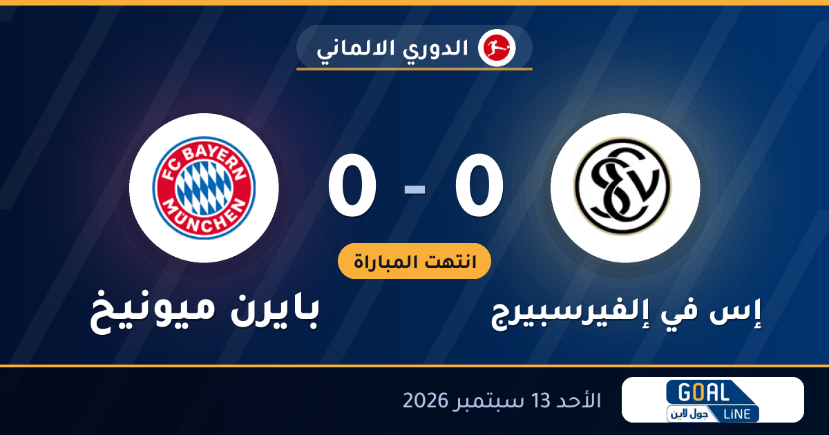 نتيجة مباراة إس في إلفيرسبيرج وبايرن ميونيخ 0-0 | الدوري الالماني