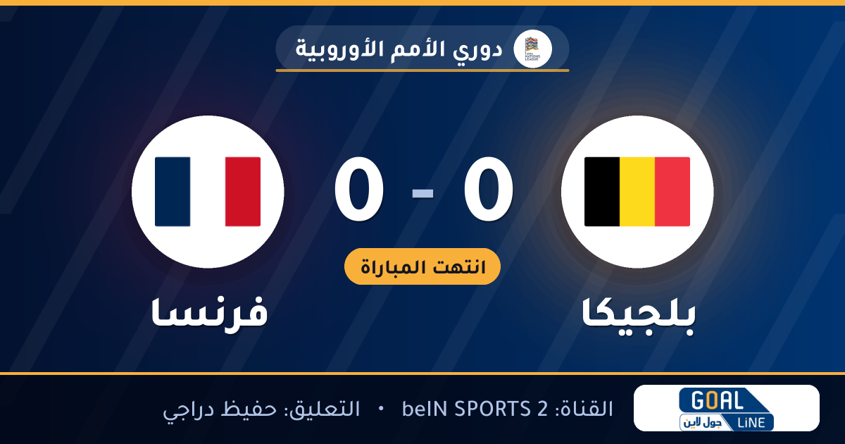 نتيجة مباراة بلجيكا وفرنسا 0-0 | دوري الأمم الأوروبية