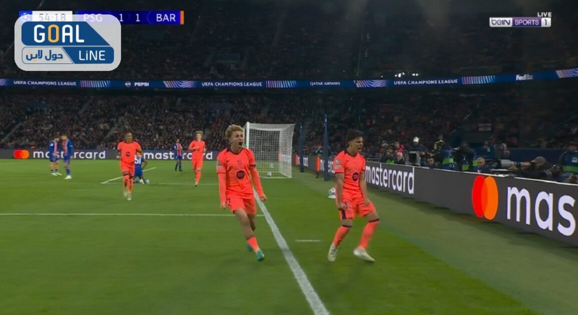هدف تعادل برشلونة مع باريس سان جيرمان بدوري ابطال اوروبا