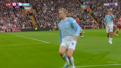 هدف هالاند في مرمي ليفربول بالدوري الانجليزي