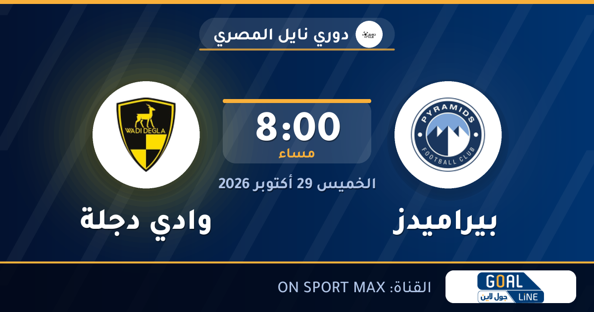 موعد مباراة بيراميدز ووادي دجلة والقناة الناقلة | دوري نايل المصري